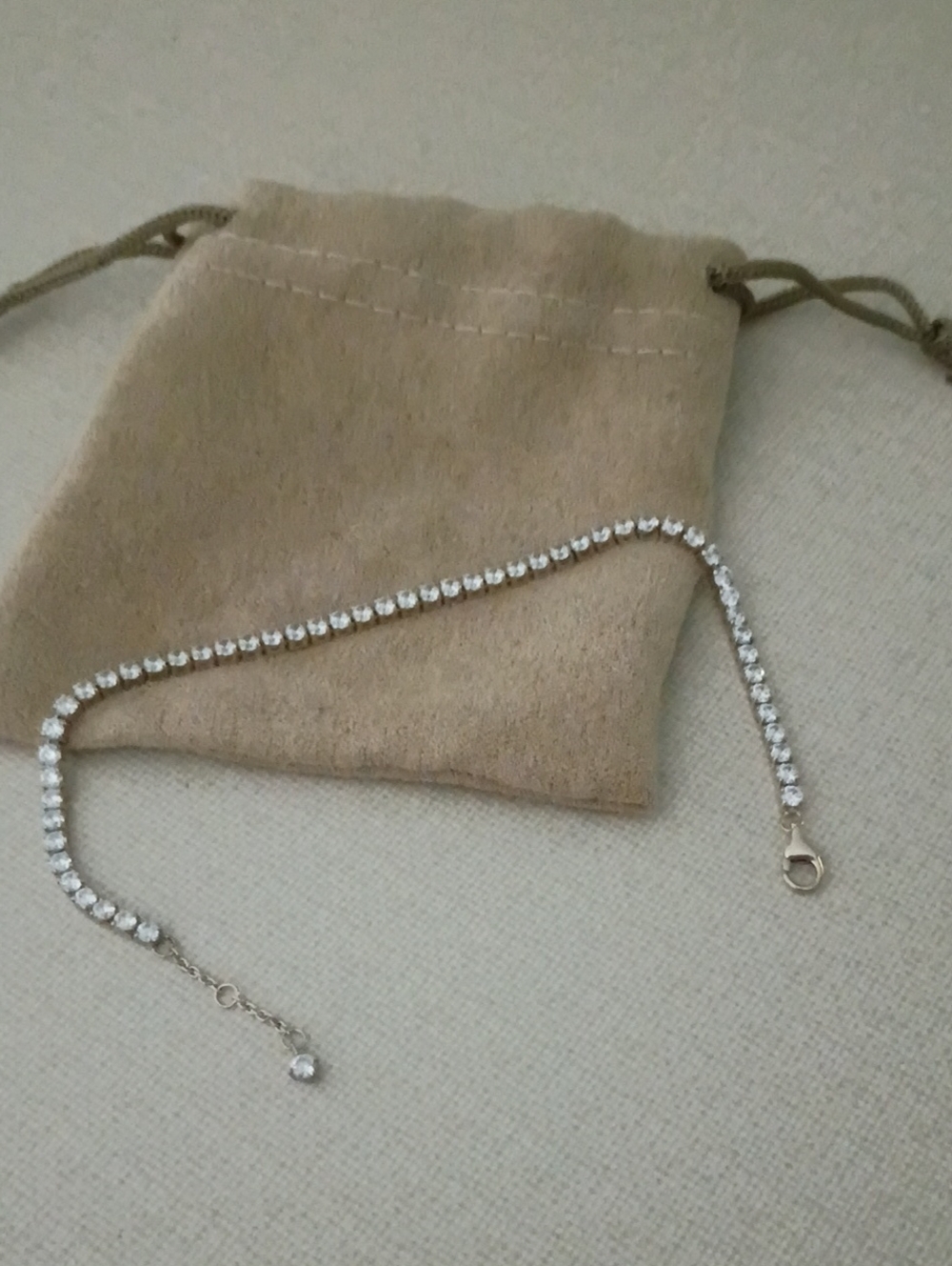 Silver Crystal Tennis Bracelet - Elegant Women's Jewelry